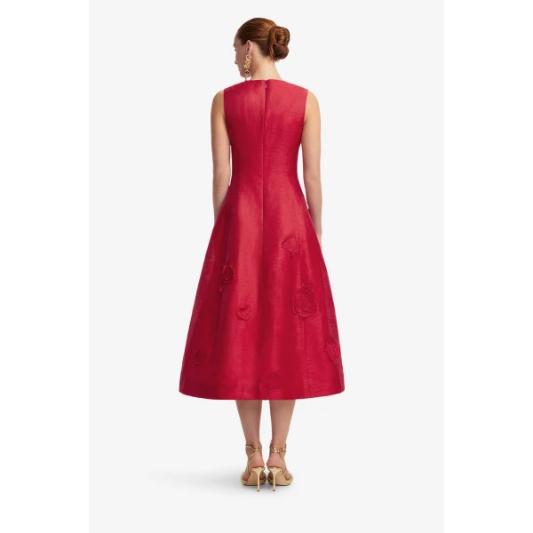 Leo Lin Cleo Appliqué Sleeveless Midi Dress, view 5