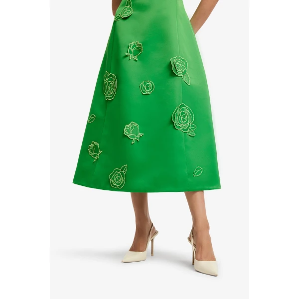 Leo Lin Cleo Appliqué Sleeveless Midi Dress, view 6