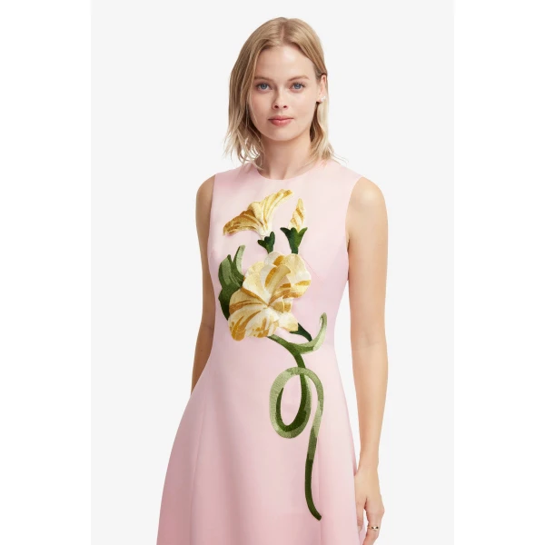 Leo Lin Cleo Appliqué Sleeveless Midi Dress, view 6