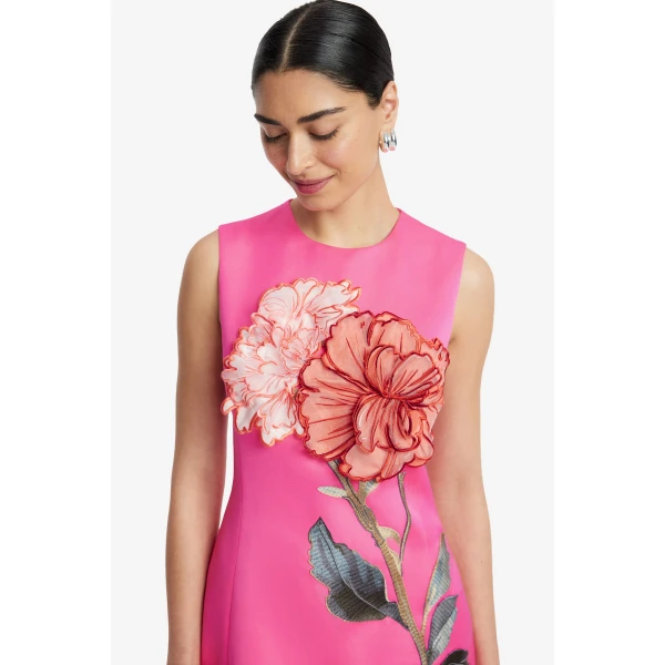 Leo Lin Cleo Appliqué Sleeveless Midi Dress, view 6