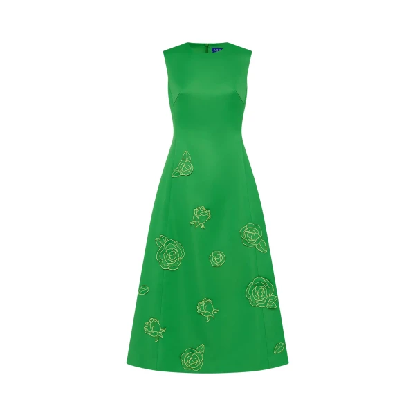 Leo Lin Cleo Appliqué Sleeveless Midi Dress