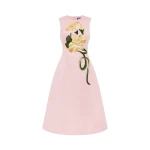Leo Lin Cleo Appliqué Sleeveless Midi Dress