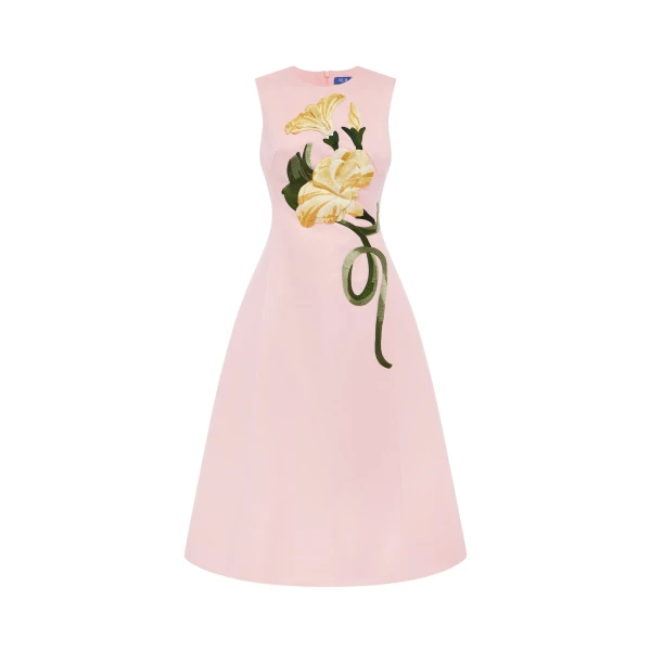 Leo Lin Cleo Appliqué Sleeveless Midi Dress  - Leo Lin Dress - Australian Luxury Fashion - Shop at Luxury Shoes 
