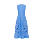 Leo Lin Cleo Appliqué Sleeveless Midi Dress