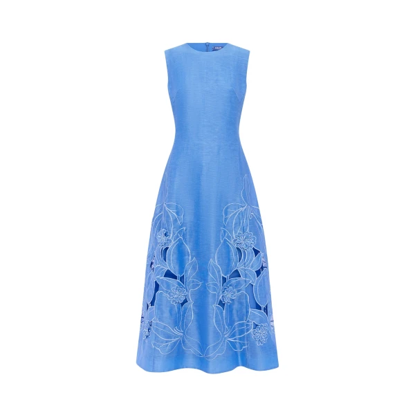 Leo Lin Cleo Appliqué Sleeveless Midi Dress  - Leo Lin Dress - Australian Luxury Fashion - Shop at Luxury Shoes 