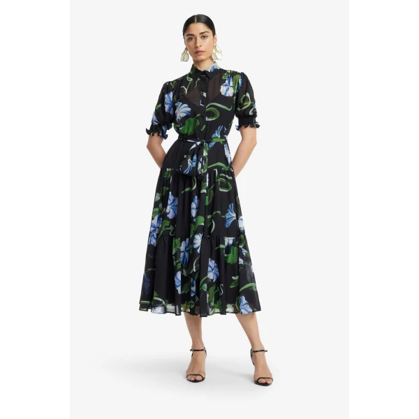 Leo Lin Ellie Bishop Sleeve Midi Dress, view 3