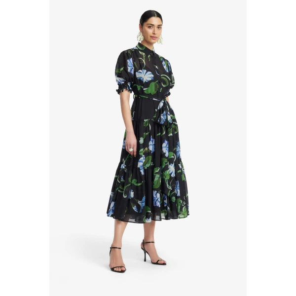 Leo Lin Ellie Bishop Sleeve Midi Dress, view 4