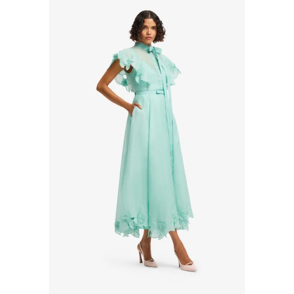 Leo Lin Elsie Appliqué Flutter Sleeve Maxi Dress, view 4