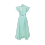 Leo Lin Elsie Appliqué Flutter Sleeve Maxi Dress