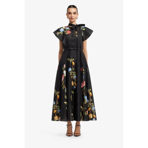 Leo Lin Elsie Flutter Sleeve Midi Dress, view 2