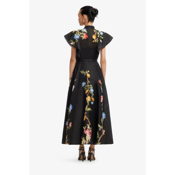 Leo Lin Elsie Flutter Sleeve Midi Dress, view 5