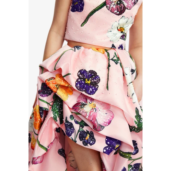 Leo Lin Fiorella Embellished Voluminous Skirt, view 6