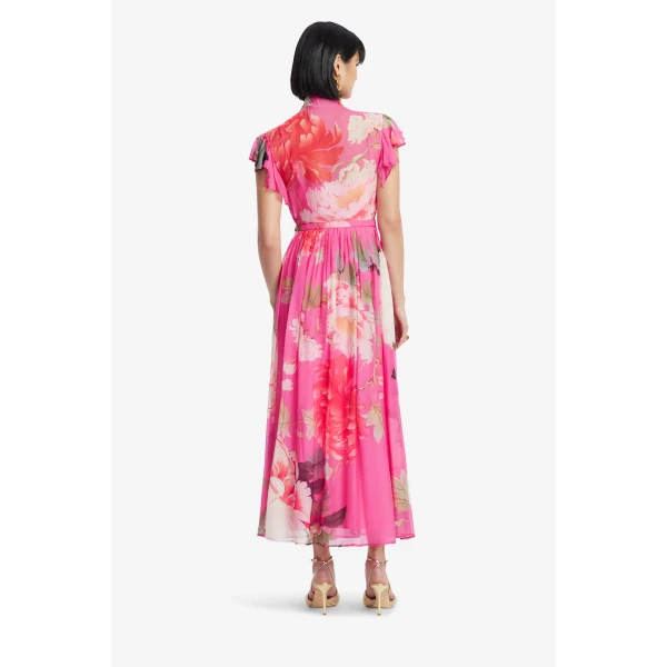 Leo Lin Grace Flutter Sleeve Midi Dress, view 5