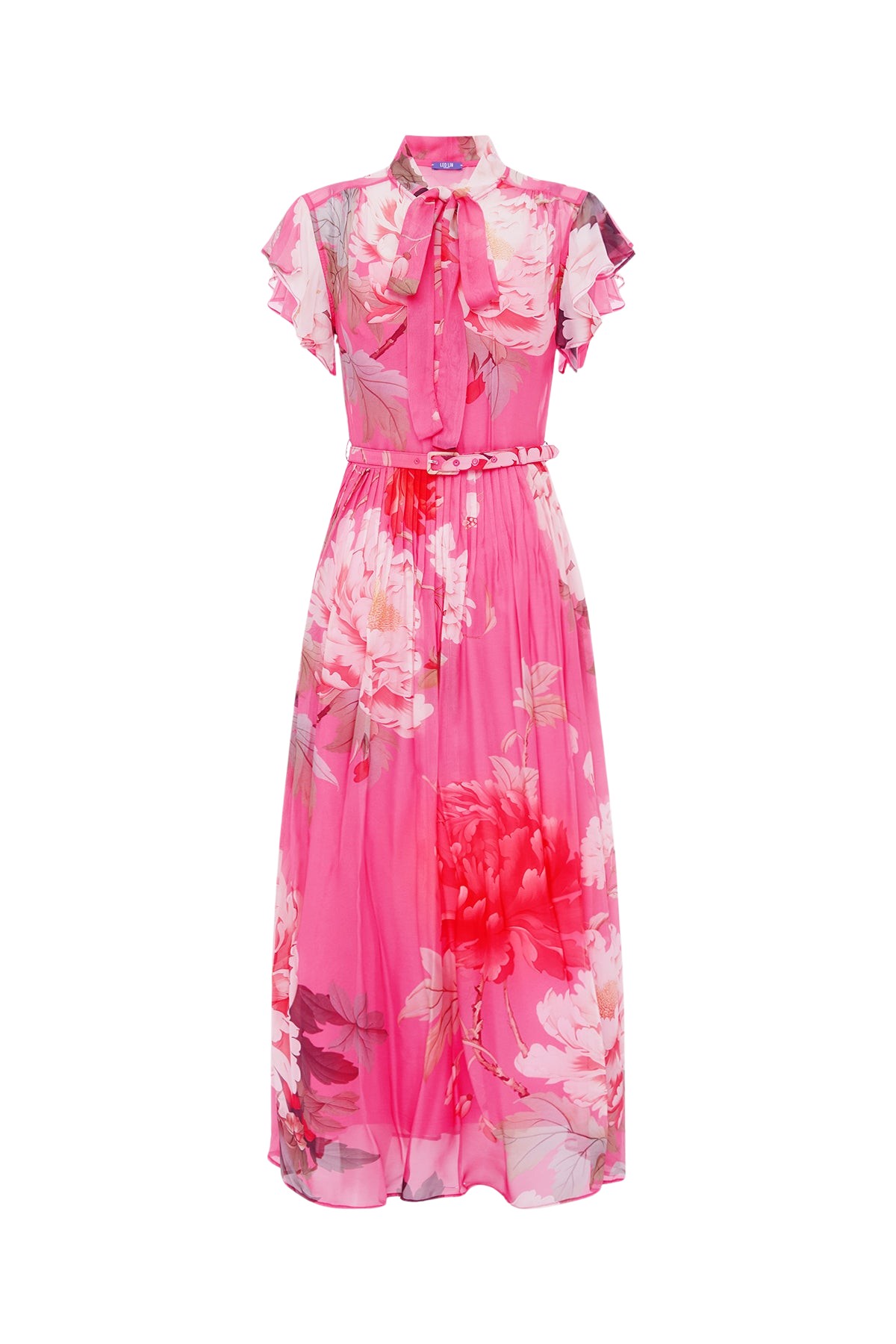 Leo Lin Grace Flutter Sleeve Midi Dress  - Leo Lin Dress - Australian Luxury Fashion - Shop at Luxury Shoes 