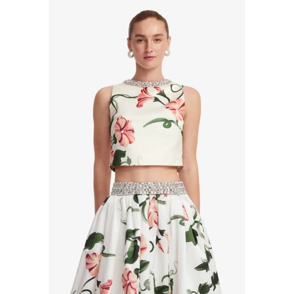 Leo Lin Victoria Embellished Puff Maxi Skirt, view 2