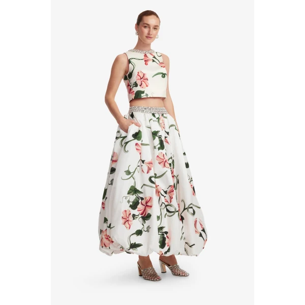 Leo Lin Victoria Embellished Puff Maxi Skirt, view 4