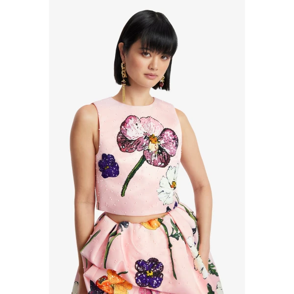 Leo Lin Iris Embellished Top, view 6