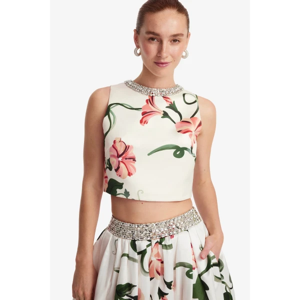 Leo Lin Victoria Embellished Puff Maxi Skirt, view 6