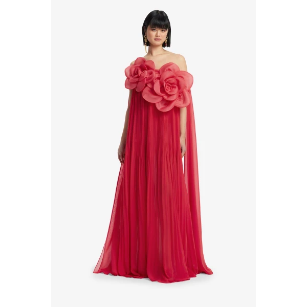 Leo Lin Jaclyn Draped Floor Length Dress, view 3