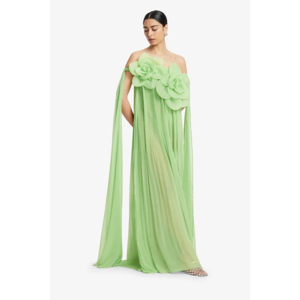 Leo Lin Jaclyn Draped Floor Length Dress, view 3