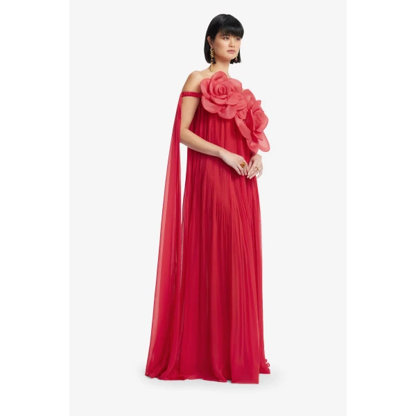 Leo Lin Jaclyn Draped Floor Length Dress, view 4