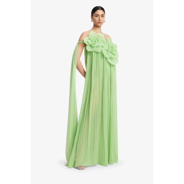 Leo Lin Jaclyn Draped Floor Length Dress, view 4