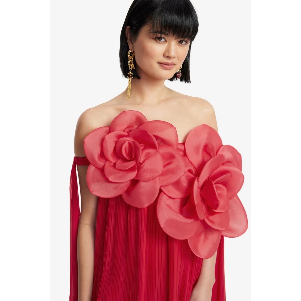 Leo Lin Jaclyn Draped Floor Length Dress, view 6