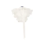 Leo Lin Jasmine Appliqué Flutter Sleeve Top