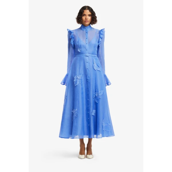 Leo Lin Katrina Appliqué Butterfly Sleeve Midi Dress, view 2