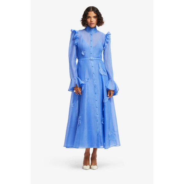 Leo Lin Katrina Appliqué Butterfly Sleeve Midi Dress, view 3