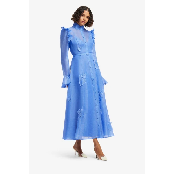 Leo Lin Katrina Appliqué Butterfly Sleeve Midi Dress, view 4