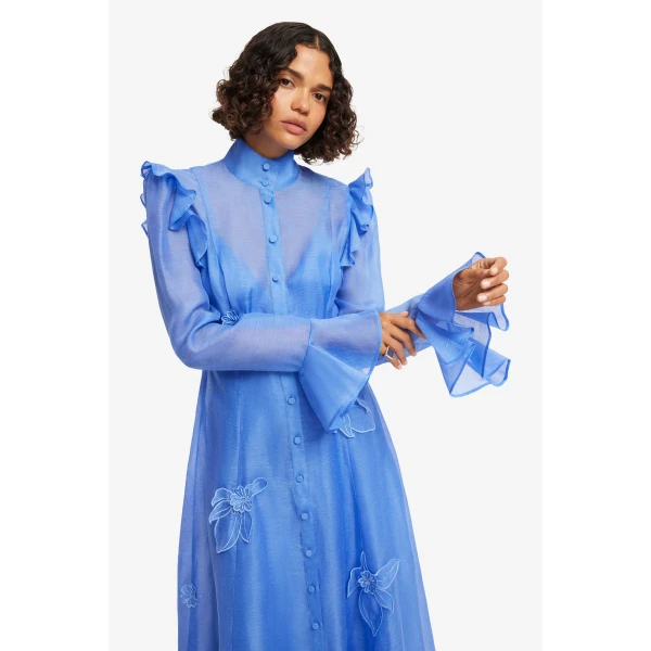 Leo Lin Katrina Appliqué Butterfly Sleeve Midi Dress, view 6