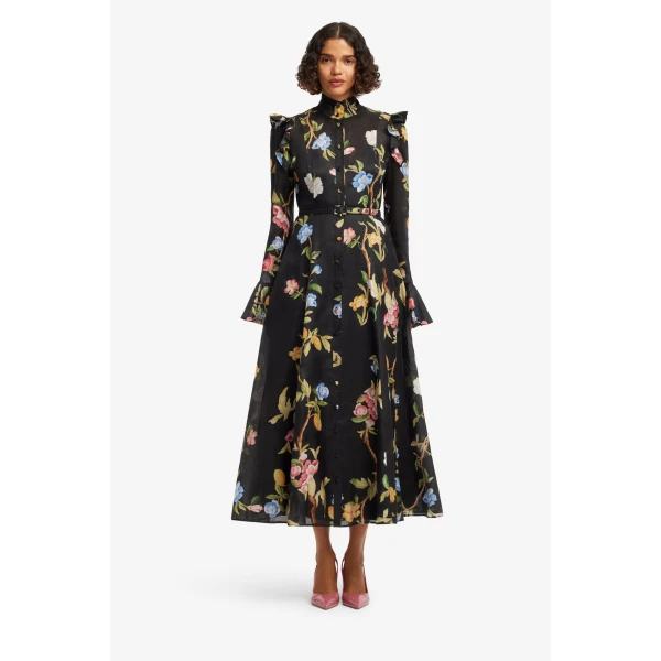Leo Lin Katrina Butterfly Sleeve Midi Dress, view 2