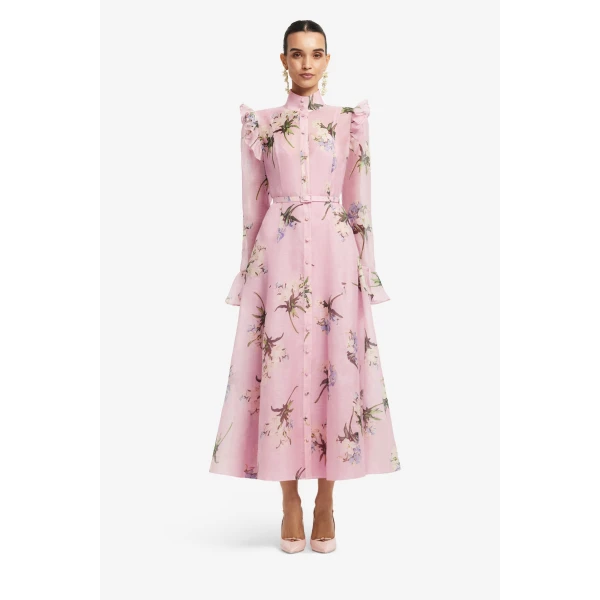 Leo Lin Katrina Butterfly Sleeve Midi Dress, view 2
