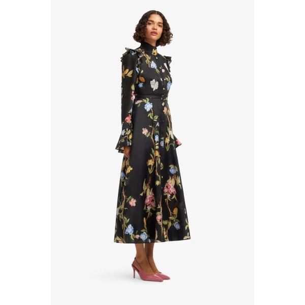Leo Lin Katrina Butterfly Sleeve Midi Dress, view 4