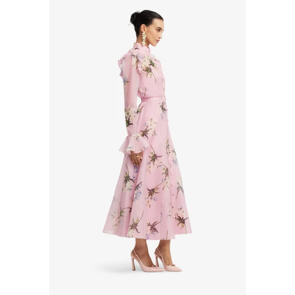 Leo Lin Katrina Butterfly Sleeve Midi Dress, view 4