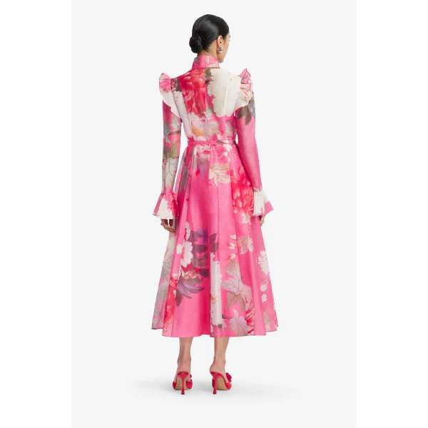 Leo Lin Katrina Butterfly Sleeve Midi Dress, view 5