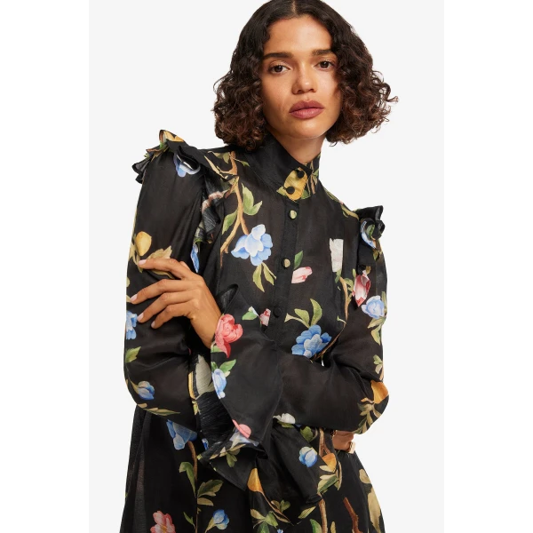 Leo Lin Katrina Butterfly Sleeve Midi Dress, view 6