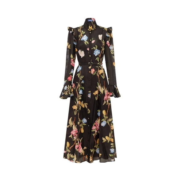 Leo Lin Katrina Butterfly Sleeve Midi Dress  - Leo Lin Dress - Australian Luxury Fashion - Shop at Luxury Shoes 