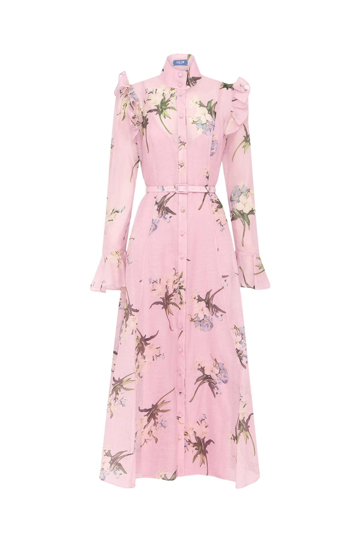 Leo Lin Katrina Butterfly Sleeve Midi Dress