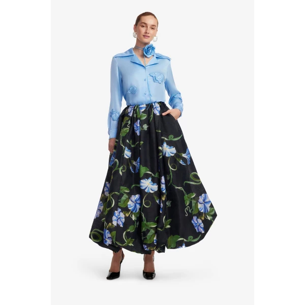 Leo Lin Victoria Puff Maxi Skirt, view 3