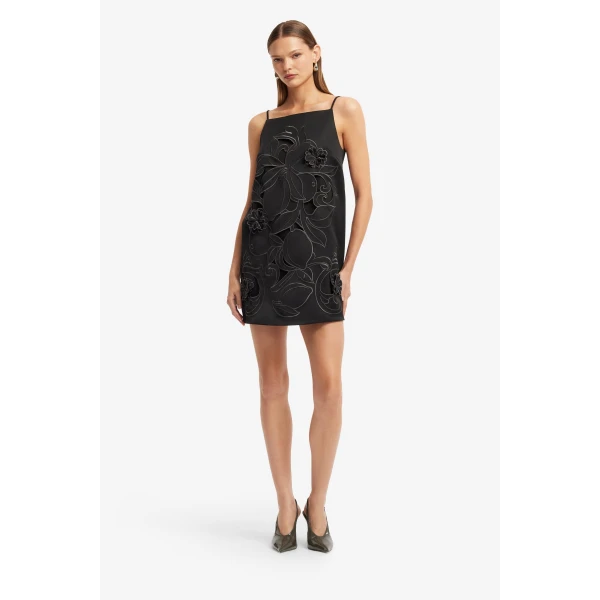 Leo Lin Leia Appliqué Mini Dress, view 3
