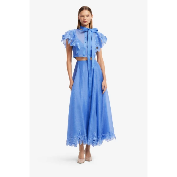 Leo Lin Leila Appliqué Midi Skirt, view 3