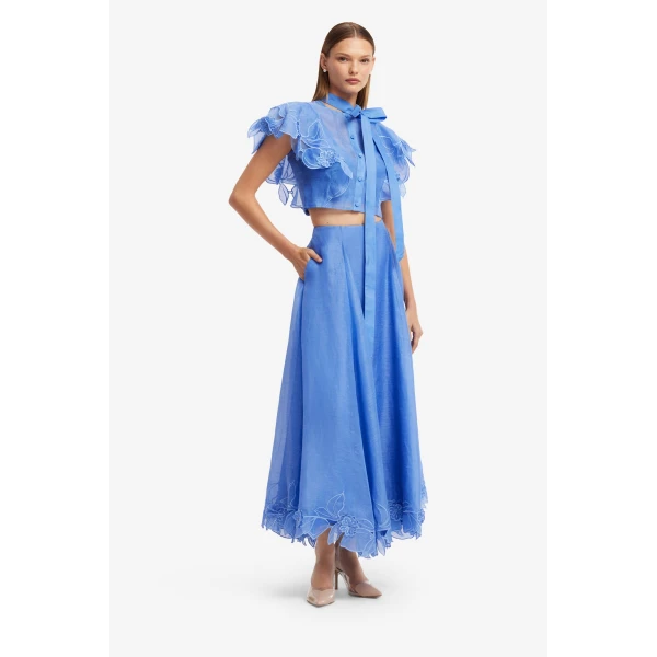 Leo Lin Leila Appliqué Midi Skirt, view 4