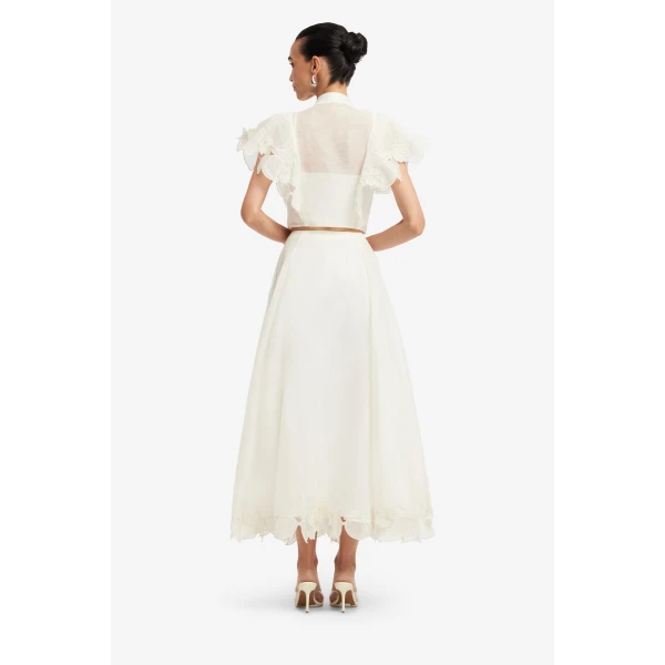 Leo Lin Leila Appliqué Midi Skirt, view 5