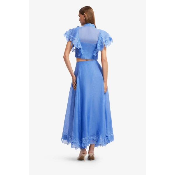 Leo Lin Leila Appliqué Midi Skirt, view 5