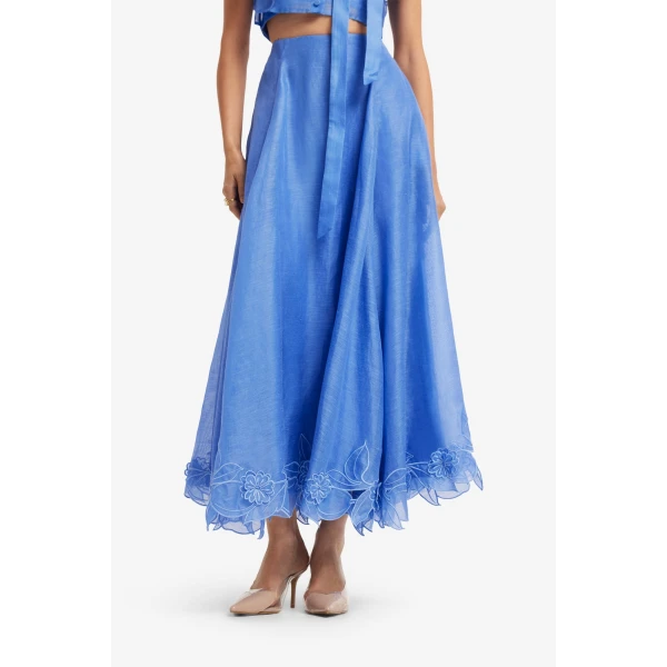 Leo Lin Leila Appliqué Midi Skirt, view 6