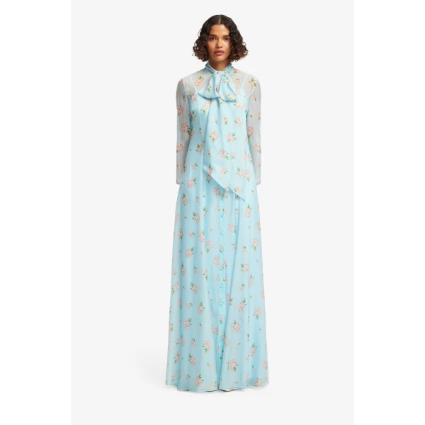 Leo Lin Lilith Tie Neck Maxi Dress, view 2