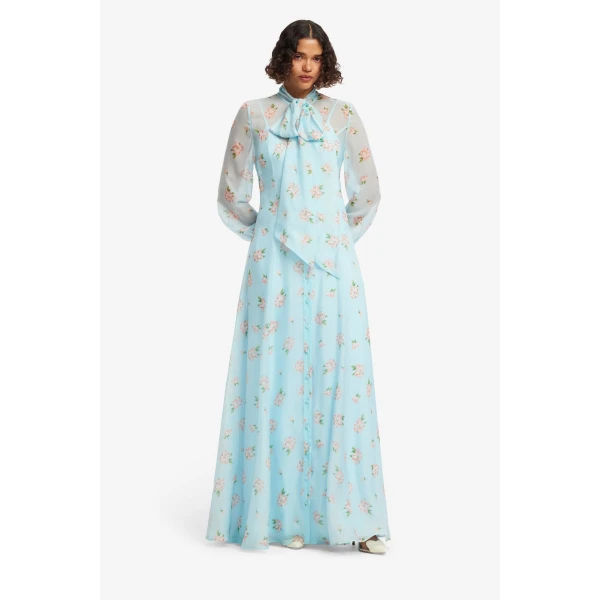 Leo Lin Lilith Tie Neck Maxi Dress, view 3