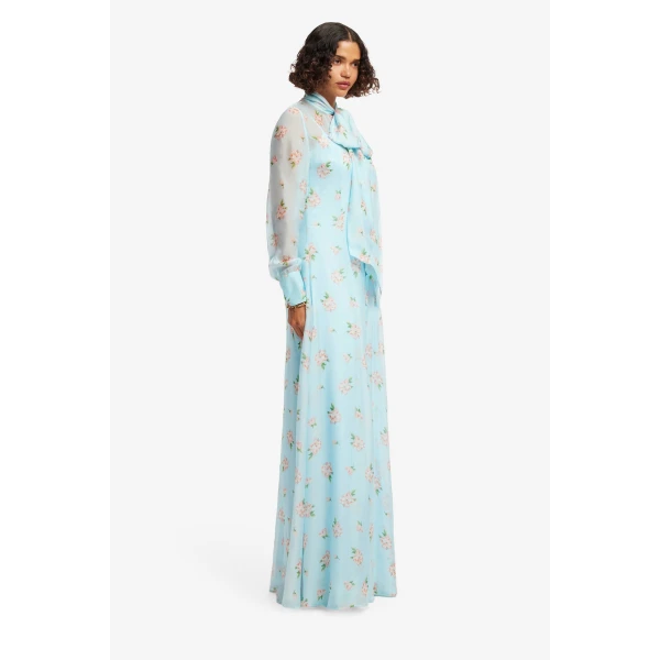 Leo Lin Lilith Tie Neck Maxi Dress, view 4
